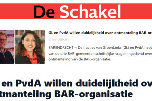 Fracties GroenLinks en PvdA willen duidelijkheid over ontmanteling BAR-organisatie