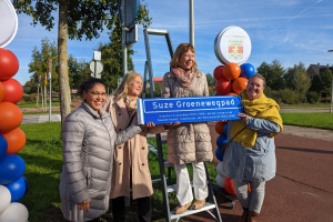 PvdA aanwezig tijdens de officiële onthulling nieuwe straatnaam ‘Suze Groenewegpad’